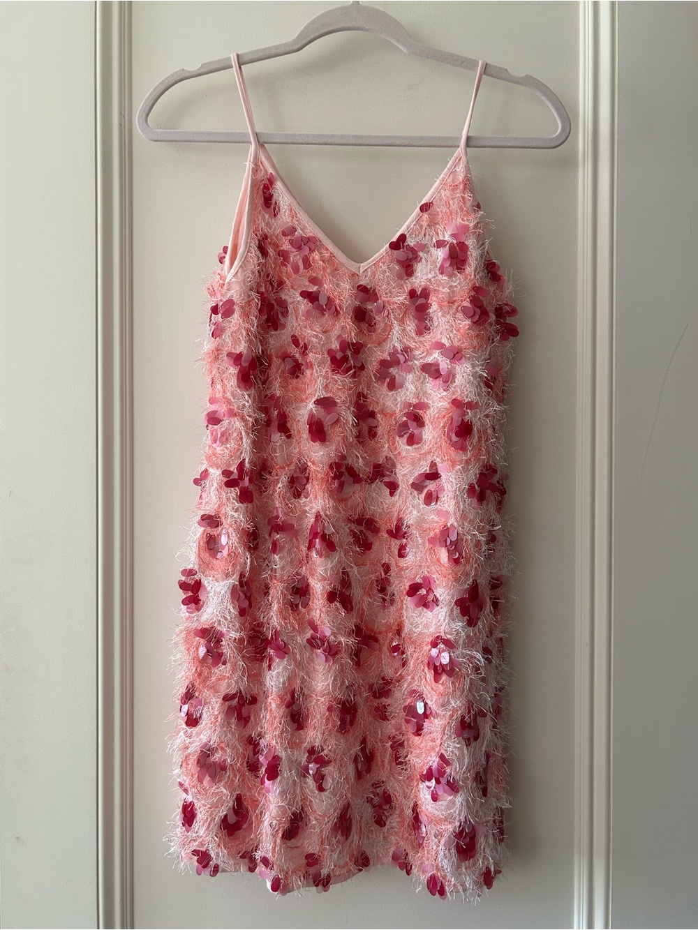 River Island Pink Sequin Feather Cami Top